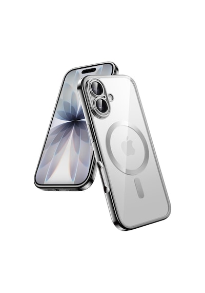 Teknomoda Apple Uyumlu iPhone 17 Kılıf Kamera Lens Korumalı Renkli Magsafe Şeffaf Silikon Gümüş Gümüş