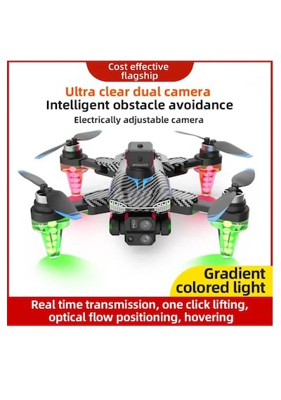 C19s Hd Dual 360 Kamera Katlanabilir Çantalı Drone Seti Karbon