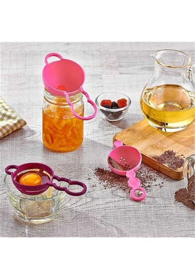 Iç İçe Geçen Plastik Trio Üçlü Huni Pasta Kek Süsleme Seti Plastik Diğer