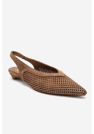Luvishoes Lıeve Toprak Süet Hakiki Deri Kadın Alçak Topuklu Ayakkabı Taba