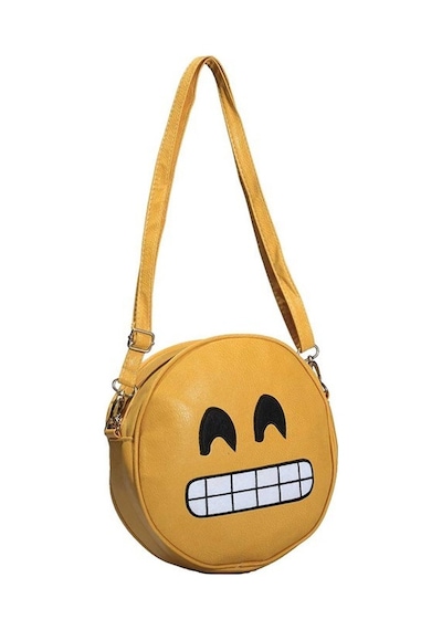 Emoji Çanta Zorlama Gülen Yüz İfadeli Sarı