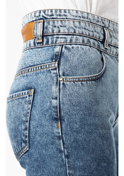 Vigoss Kadın Kemer Detaylı Denim Pantolon 23827-00008 Lacivert