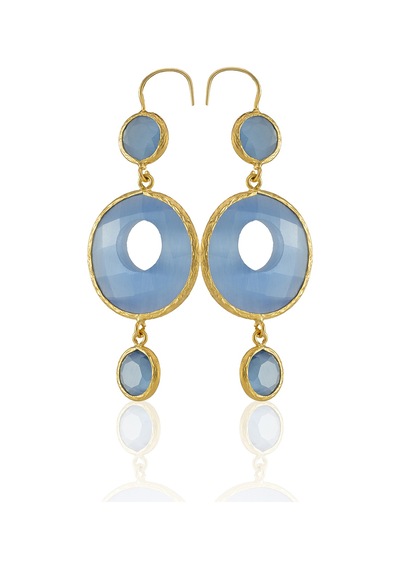 Kadir Jewellery 22 Ayar Altın Kaplama Kadın Sallantılı Küpe -el İşçiliği Ve Hipoalerjenik Küpe Buz Mavisi 48460774
