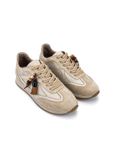 Tamer Tanca Kadın Hakiki Deri Bej Sneakers & Spor Ayakkabı 488 5022 Bn Ayk Y26 Bej Dr/bej Suet