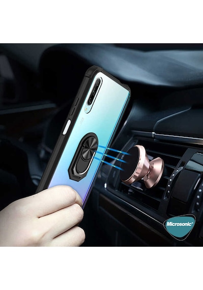 Microsonic Huawei P Smart Pro Kılıf Grande Clear Ring Holder