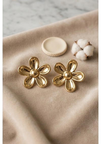 Gold Papatya Ultra Hafif Küpe Renkli