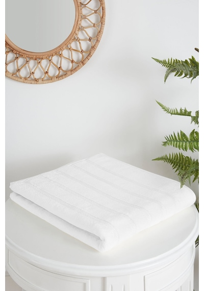 Özdilek Sadem Organik Stripe Banyo Havlusu 90x150 Cm Beyaz