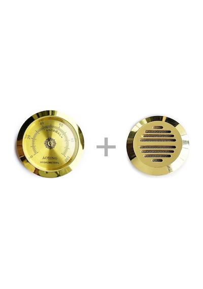 Metal Humidor Higrometresi ve Nemlendirici Haznesi Seti 50 + 43 MM