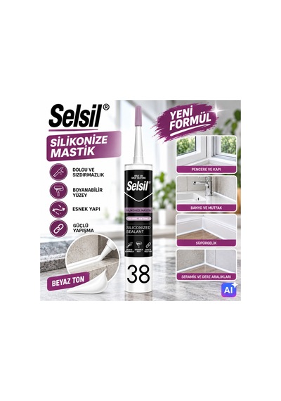 Silikonize Mastik Beyaz Yeni Formül No:38 - 931391845