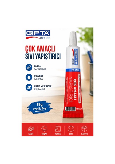 Sıvı Yapıştırıcı 19 Gr Tüp Gıpta Çok Amaçlı Kuvvetli Yapıştırıcı 1 Adet Okul Büro Yapıştırıcısı Kağıt Karton