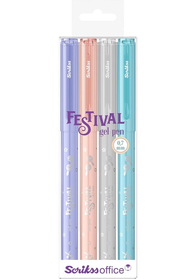 Festival Jel Kalem 0.7 Mm Pastel Renkler 4'lü Blıster Genel
