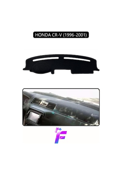 Honda Cr-v 1996-2001 Araca Özel Torpido Örtüsü Kolay Montaj Güneşten Korur Tam Uyum F84 Siyah