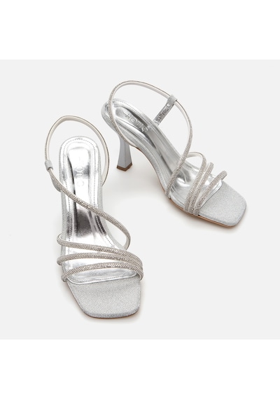 Hotiç Lame Kadın Topuklu Sandalet 01sah286230a210 Gümüş