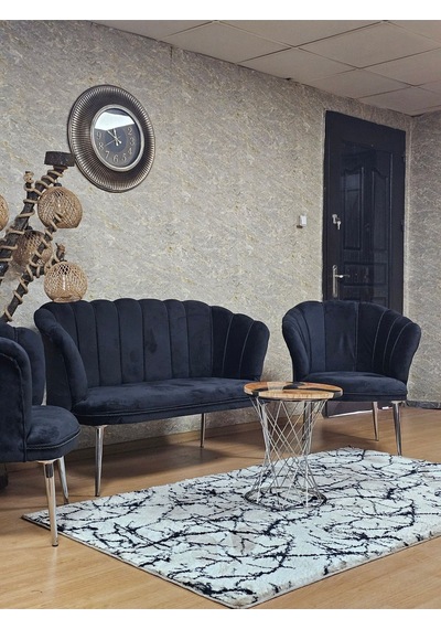 Zafir Papatya Çay Seti Koltuk Takımı Krom Sivriltme Ayak, Balkon, Salon, Ofis, Cafe Koltuk Takımı Siyah Zafir Papatya Çay Seti Koltuk Takımı Krom Sivriltme Ayak, Balkon, Salon, Ofis, Cafe Koltuk Takımı Siyah