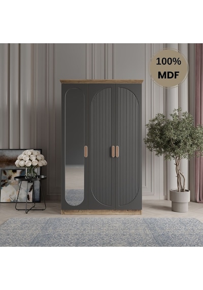 Soho 3 Kapak Mdf Gardırop Antrasit