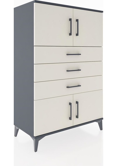 Hyperion Dolap Tek Raflı 3 Çekmeceli 4 Kapaklı 88x44x134 Antrasit-aytaşı Antrasit Hyperion Dolap Tek Raflı 3 Çekmeceli 4 Kapaklı 88x44x134 Antrasit-aytaşı Antrasit
