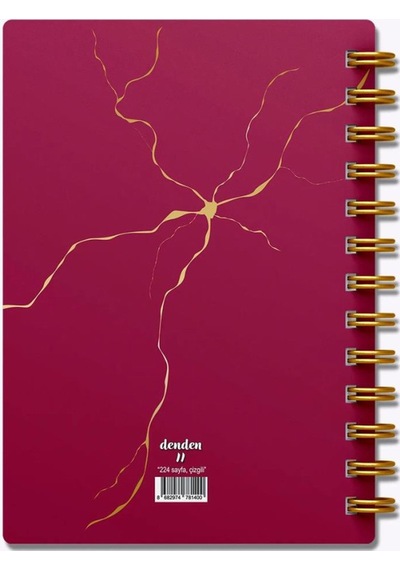Denden Mermer Kırmızı 17x24 Çizgili Defter Kırmızı
