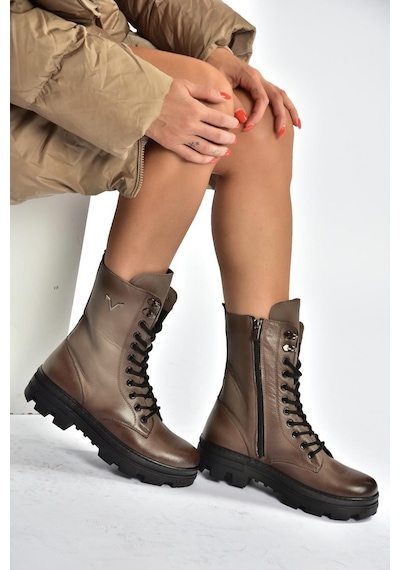 Fox Shoes V999049103 Vizon Hakiki Deri Kadın Postal Bot Vizon-hakiki Deri