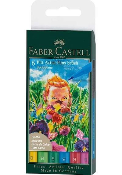 Faber Pıtt Artist Pen Fırça Uçlu Çizim Kalemi 6 Lı Bahar 1671770