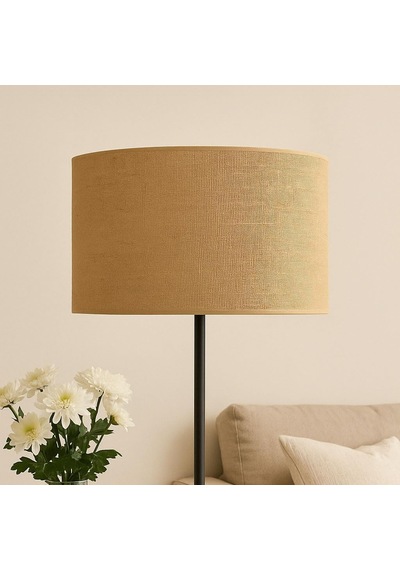 50 Cm Doğal Jüt Kumaş Silindir Masa Tavan Lambader Sarkıt Abajur Başlığı 50cmx30cm Diğer