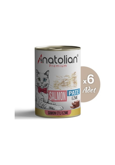 Anatolian Premium Somonlu Ezme Yetişkin Kedi Konservesi 400 gr x 6 Adet