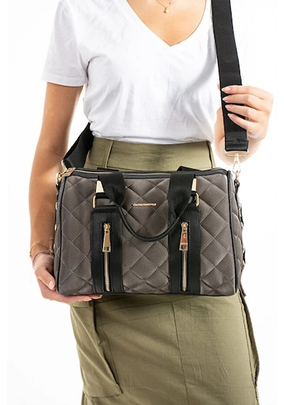 Just Polo Kadın Günlük Kullanıma Uygun Ayarlanabilir Askılı Büyük Boy Lüks El & Omuz Çantası Shoulder Bag Füme