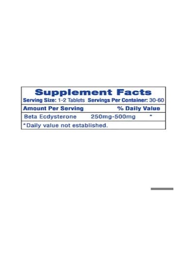 Hitech Pharmaceuticals Ecdısten Beta Ecdysterone 250 Mg 60 Tablet