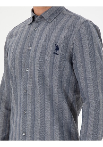 U.s. Polo Assn. Erkek Koyu Mavi Gömlek Desenli 50293467-vr032 Koyu Mavi