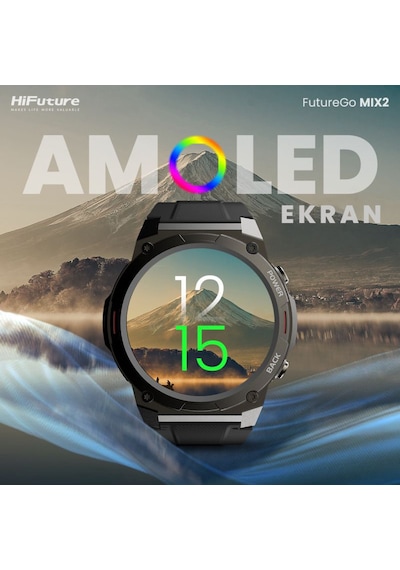 HiFuture Mix2 1.43" AMOLED Ekran BT Arama IP68 Su Geçirmez Akıllı Saat