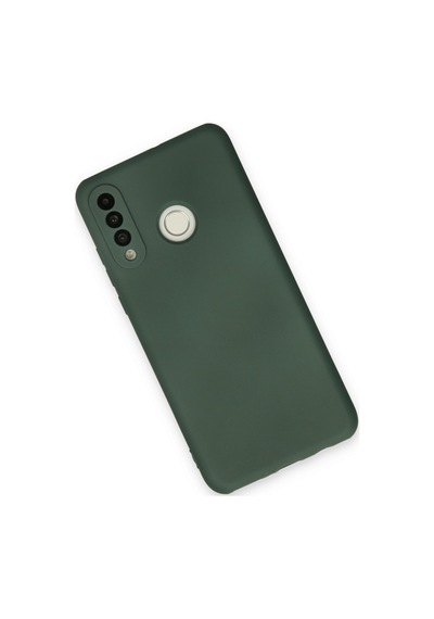 Huawei P30 Lite Uyumlu İçi Kadife Lansman Tasarım Silikon Telefon Kılıfı Haki