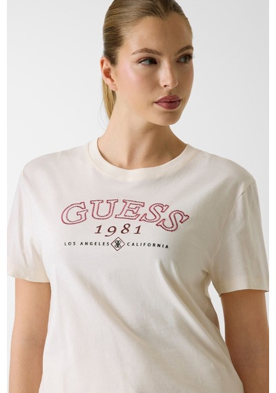 Guess Kadın T-shirt Krem