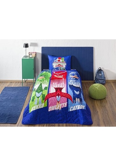 Taç Pj Masks Power Up Standart Pamuk-polyester Nevresim Takımı, Çok Renkli, Tek Kişilik Diğer