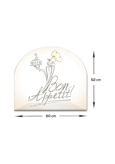 Decorita Cam Ocak Arkası Koruyucu |Oval Şekilli|Bon Appetit - Şef