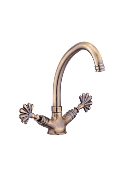İsaoğlu Yapı Antik Gold Lavabo Bataryası Eskitme Musluk Özel Tasarım Armatür Banyo Musluğu Gold