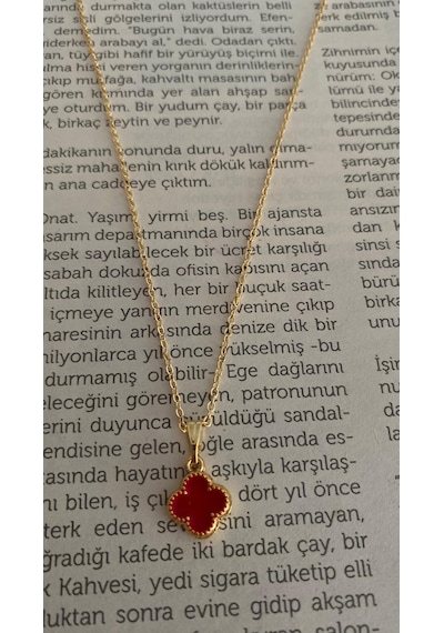 İlknur Doğal Taş Evi Çelik Kaplama Yonca Kolye