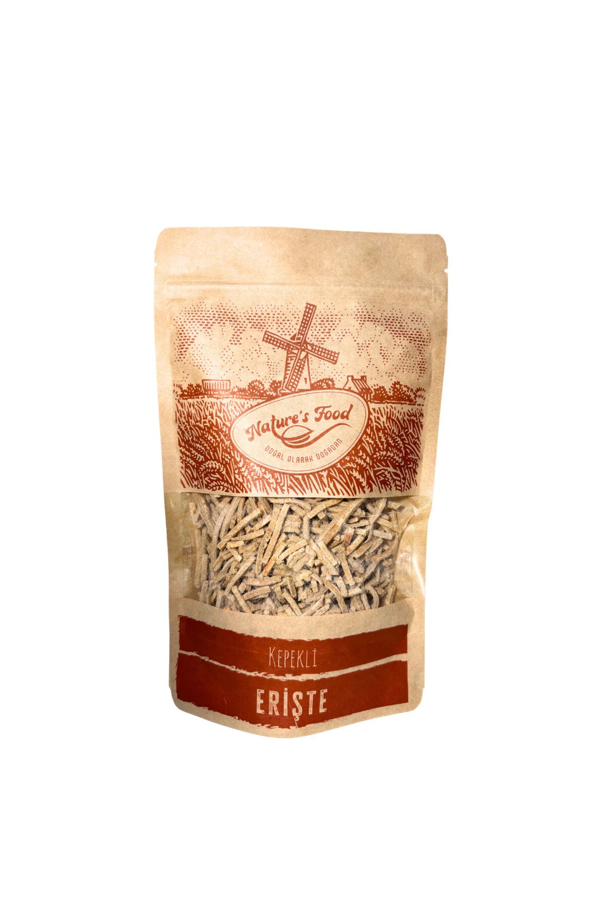 Kepekli Erişte 400gr Kepekli Buğday Unu, Buğday Kepeği, Yumurta, Süt Az Tuzlu