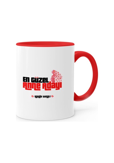 Kişiye Özel En Güzel Anne Adayı Kırmızı Kupa Bardak - 1