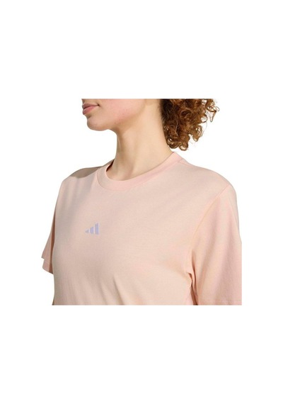 Adidas Essentials Small Logo Kadın Pembe Yuvarlak Yaka Tişört Pembe