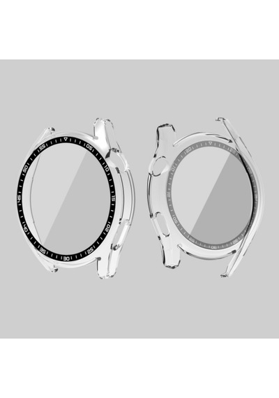 Huawei Gt3 46mm Uyumlu Temperli Cam Entegre Koruma Kasa Kristal Netlik