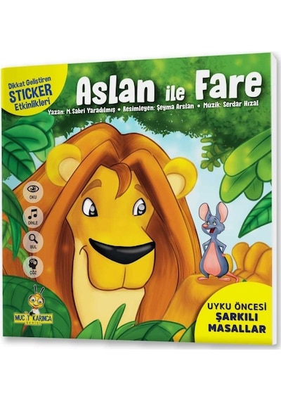 Aslan Ile Fare Uyku Öncesi Şarkılı Masallar Stickerlı