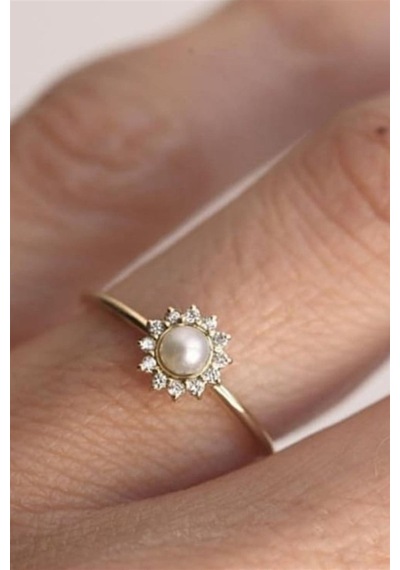 Swarovski İnci Yüzük - Ak0509