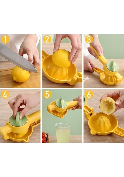 Pratik Kolay Kullanım Çevirmeli Portakal Narenciye Limon Sıkacağı Plastik Diğer