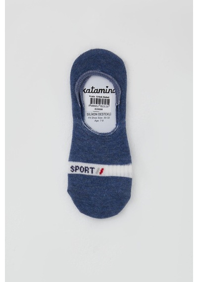 Katamino Erkek Çocuk Babet Çorap Sport Yazı Baskılı 7-14 Yaş, Koyu Mavi