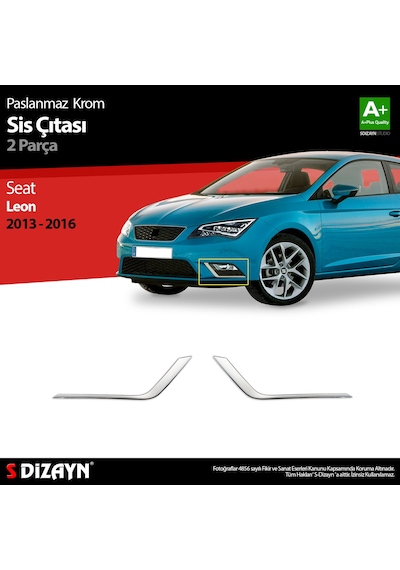 S-Dizayn Seat Leon Krom Sis Farı Çerçevesi 2 Prç. 2013-2016