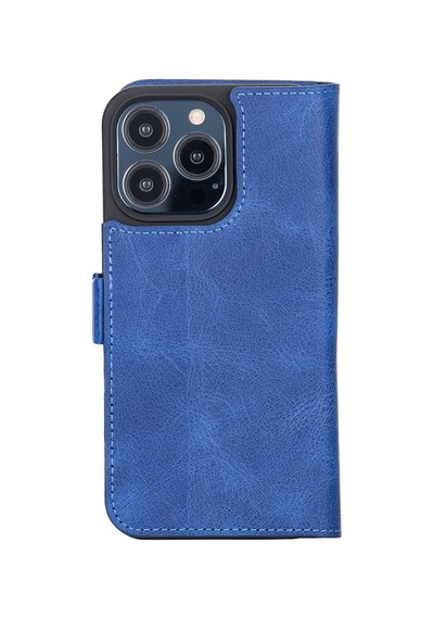 Apple İphone 13 Pro Uyumlu Deri Cüzdanlı Kılıf Okyanus Mavi Diğer