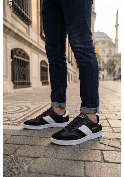 Kappa Kp-1077m Rahat Kauçuk Taban Sneaker Erkek Ayakkabı SİYAH-BEYAZ