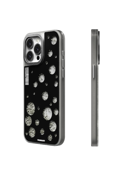 Apple Uyumlu iPhone 14 Pro Max Kılıf Magsafe Şarj Özellikli Youngkit Quicksand Beads Serisi Kapak Siyah