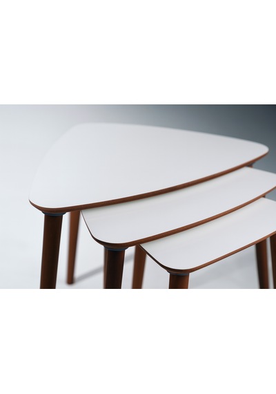 Tokyo 3'lü Zigon Sehpa %100 Mdf Üçgen Beyaz