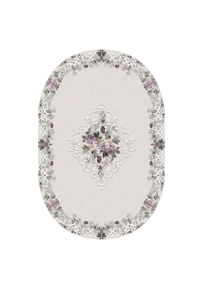Rovigo Home Dijital Baskı Yıkanabilir Kaymaz Taban Oval Salon Halısı RVG7205-SD404 Çok Renkli