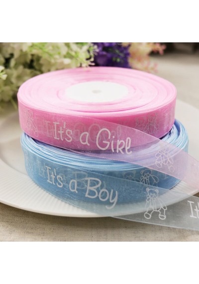 Organze Kurdele, Boy / Girl - 1,0 Cm X 23 Mt - Renk Seçenekli -